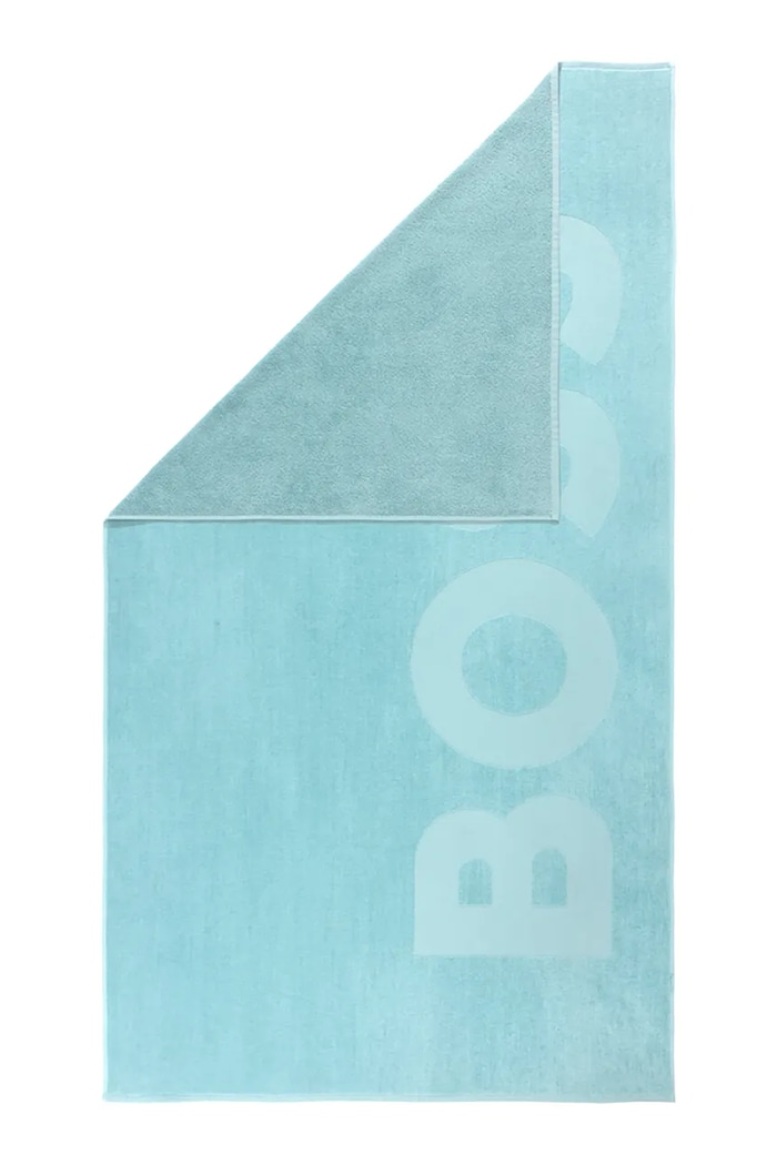BOSS plážový uterák z textilného materiálu ZUMA Gulf 100 x 180 cm 1068955 tyrkysová AA00