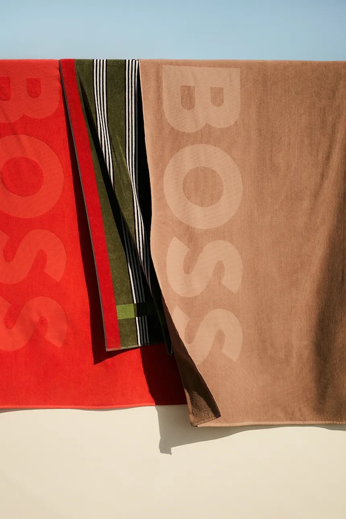 BOSS ręcznik plażowy bawełniany ZUMA Spice 100 x 180 cm czerwony 1068957
