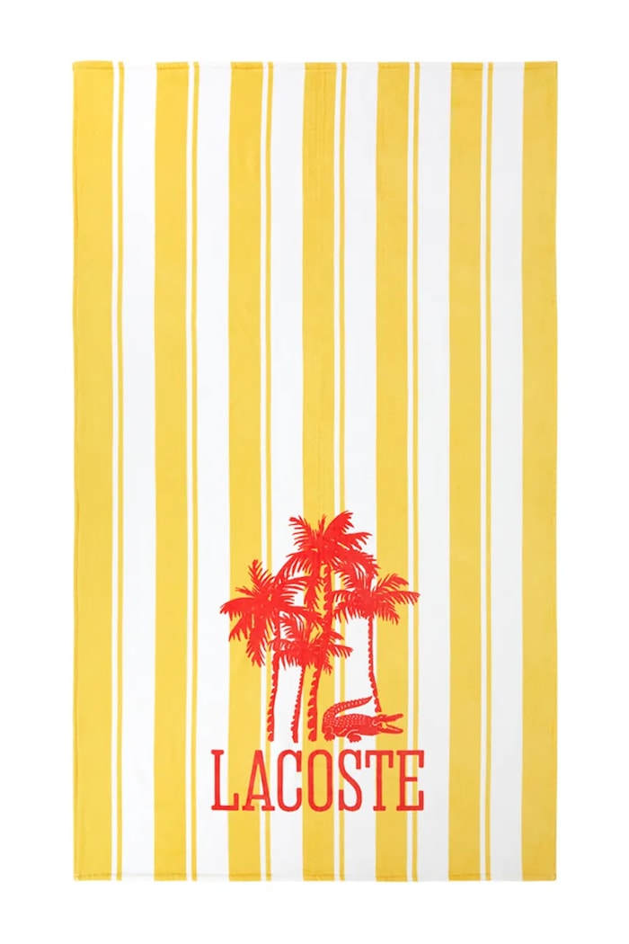 Bavlnený plážový uterák Lacoste LFANCY 100 x 170 cm žltá 1068859