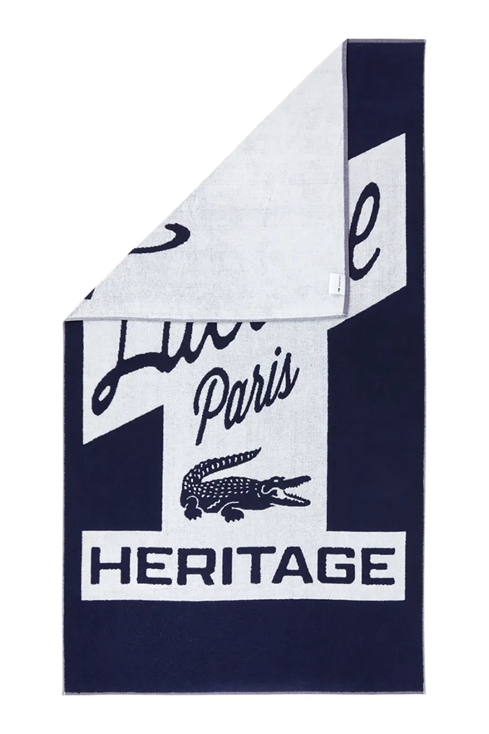 Bavlnený plážový uterák Lacoste LRETRO Marine 90 x 160 cm 1062062 tmavomodrá AA00