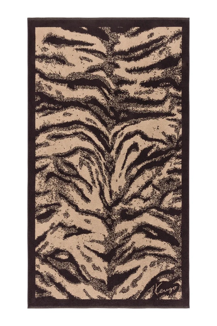 Kenzo ręcznik plażowy bawełniany KFAUVE Naturel 90 x 160 cm brązowy 1062869