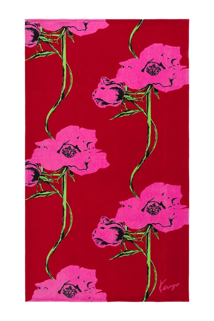 Kenzo ręcznik plażowy bawełniany KPOP Rouge 100 x 170 cm czerwony 1068012