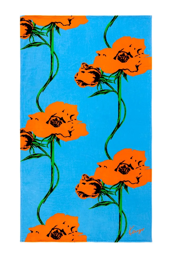 Kenzo prosop de plajă din bumbac KPOP Turquoise 100 x 170 cm multicolor 1068013