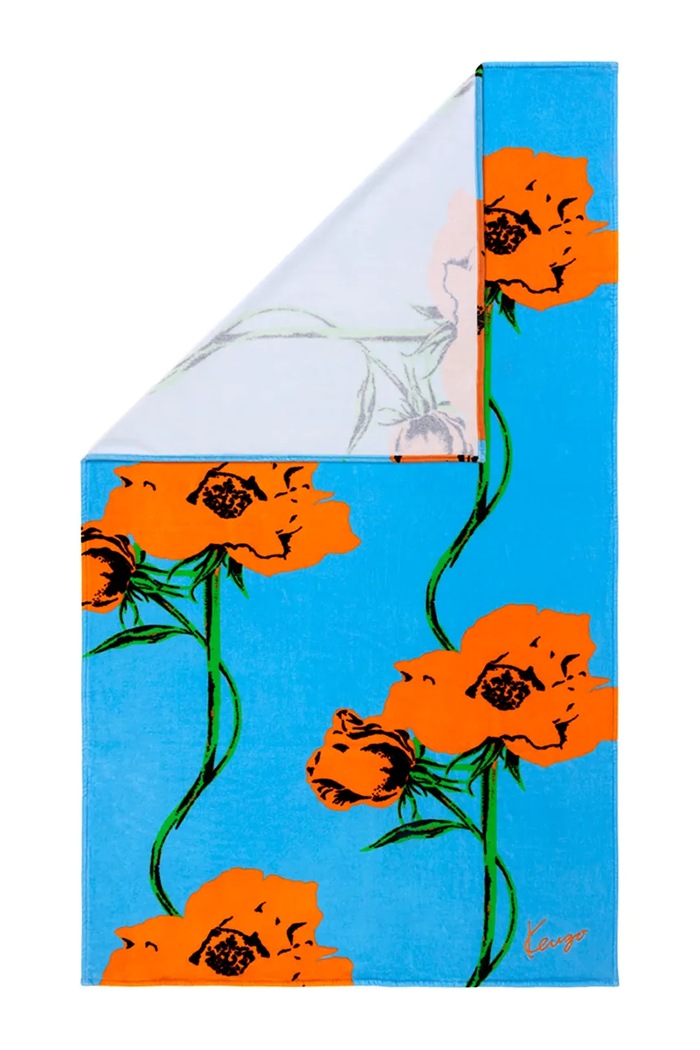 Kenzo prosop de plajă din bumbac KPOP Turquoise 100 x 170 cm 1068013 multicolor AA00