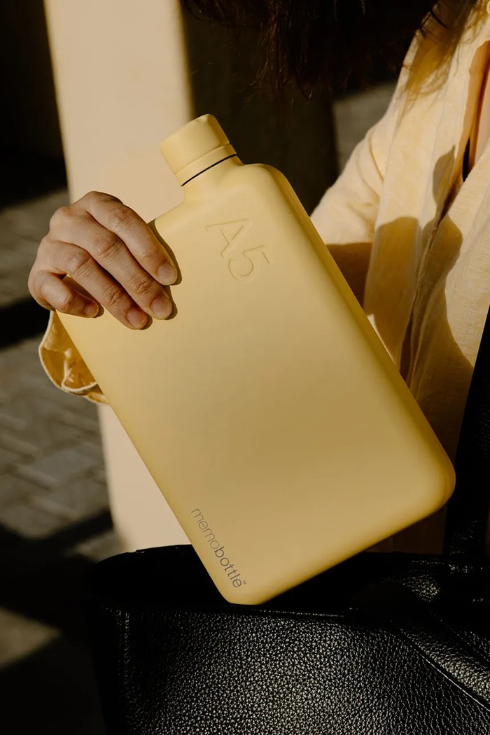 Lifestyle memobottle butelka na wodę ze stali nierdzewnej A5 M225 żółty