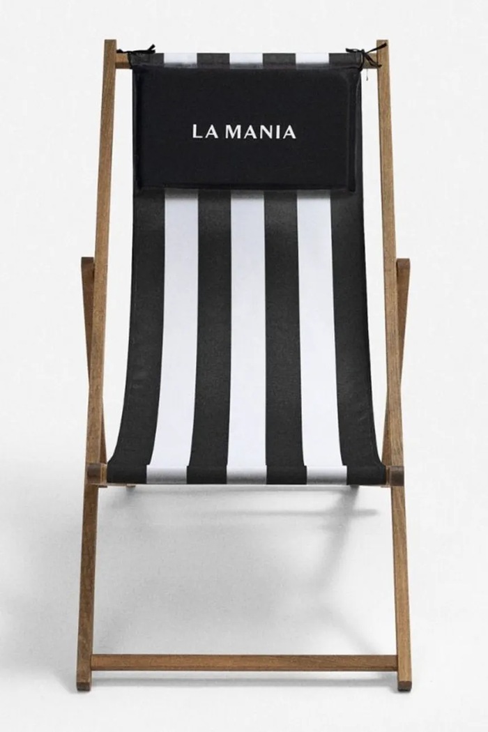 La Mania leżak z drewna bukowego 131 x 57 cm 5902037040910 czarny AA00