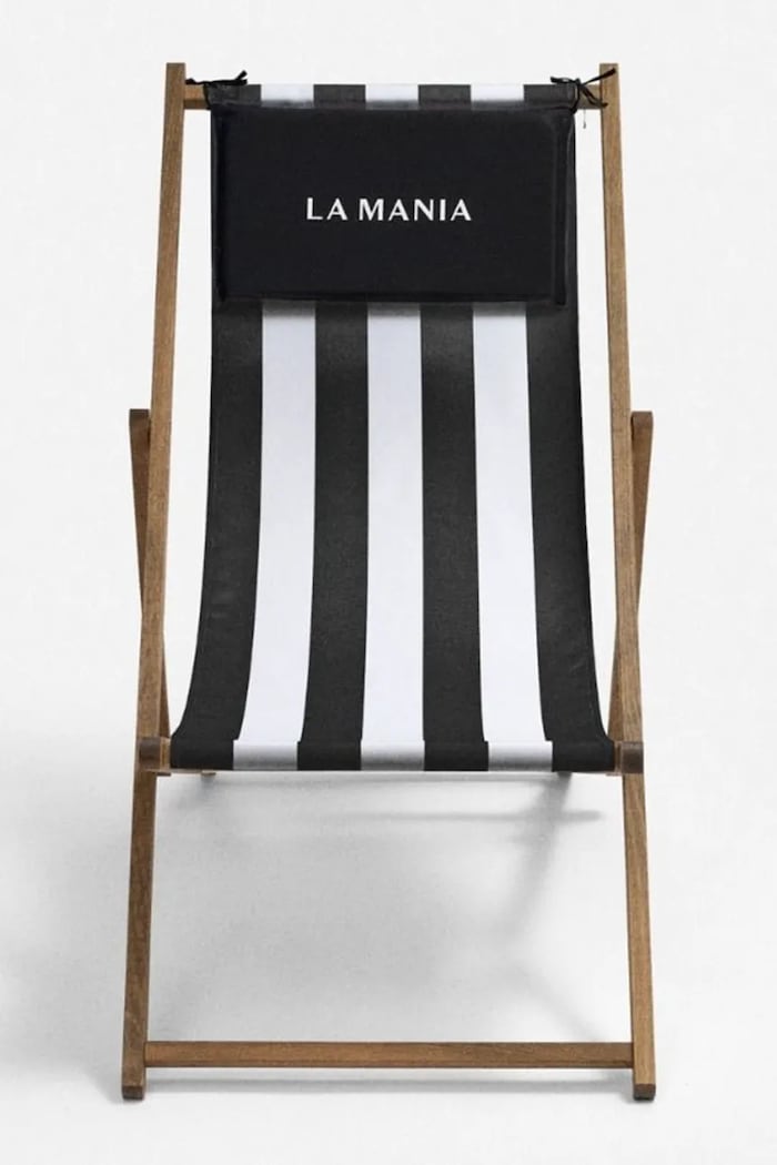 La Mania leżak z drewna bukowego 131 x 57 cm 5902037040910 czarny AA00