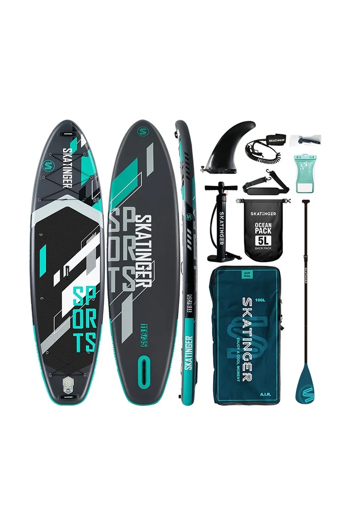 Skatinger deska do pływania z akcesoriami SUP 350x89x15 cm (11'6'') czarny SK1101