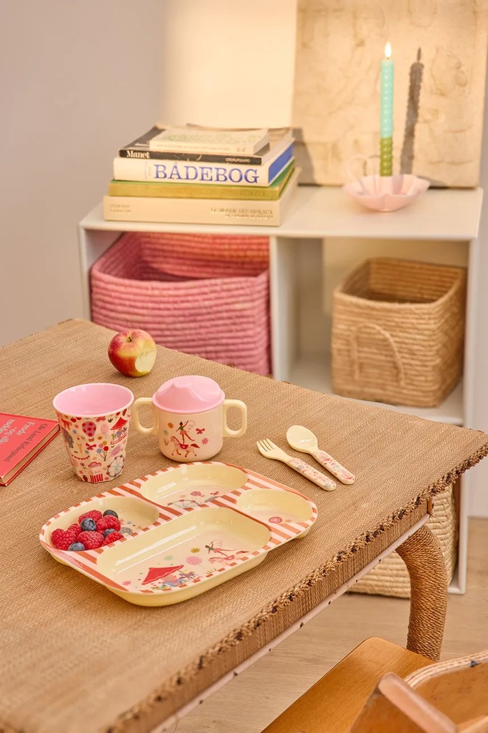 Rice zestaw obiadowy dla dziecka z melaminy 11 x 22,5 x 25 cm BABOX.4ZFUFAI multicolor AA00