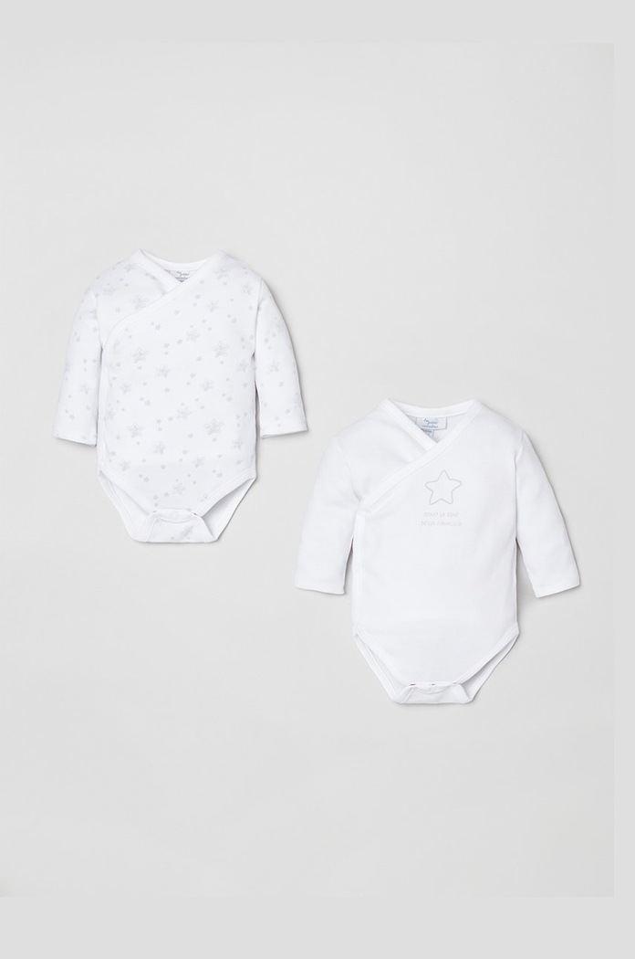 OVS body bawełniane niemowlęce (2-pack) Produkt niemowlęcy biały 1435502.NEWBORN
