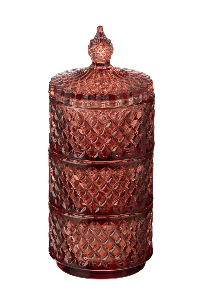 Nádoba s vekom J-Line 8,5 x 8,5 x 20 cm oranžová 48518