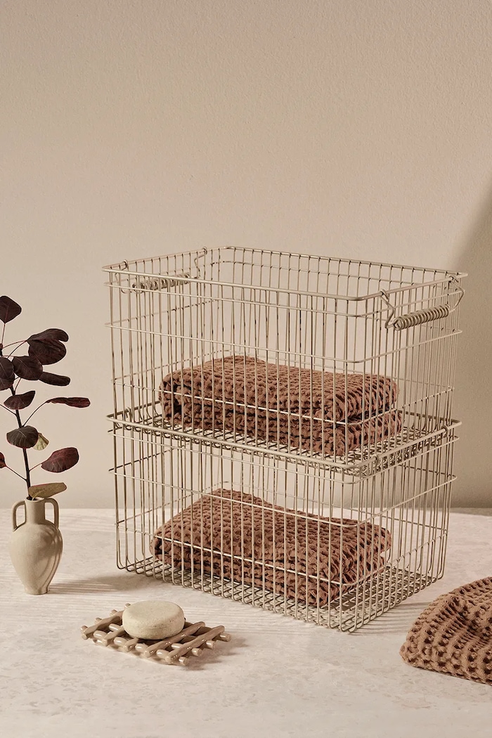 Salotto e camera ferm LIVING cestino portaoggetti Cala pacco da 2 1104269878 beige
