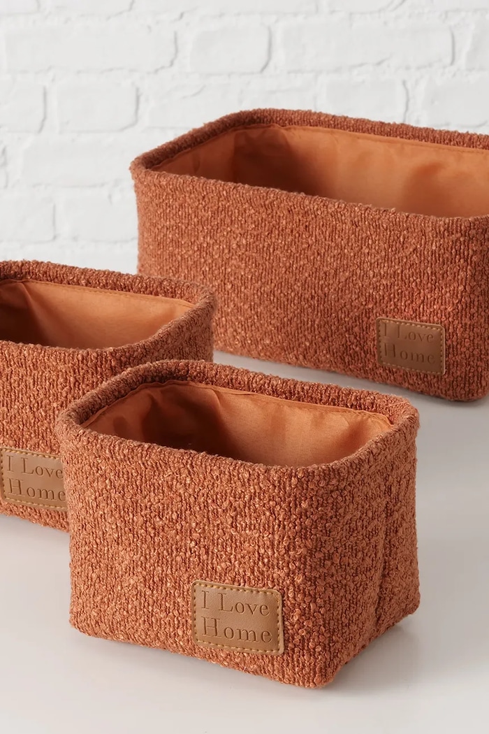 Σετ από καλάθια αποθήκευσης Boltze Marla 3-pack 2049721 καφέ AA00