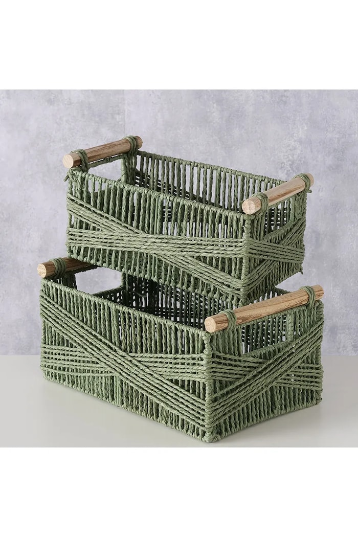 Σετ από καλάθια αποθήκευσης Boltze 2-pack 2054075 πράσινο