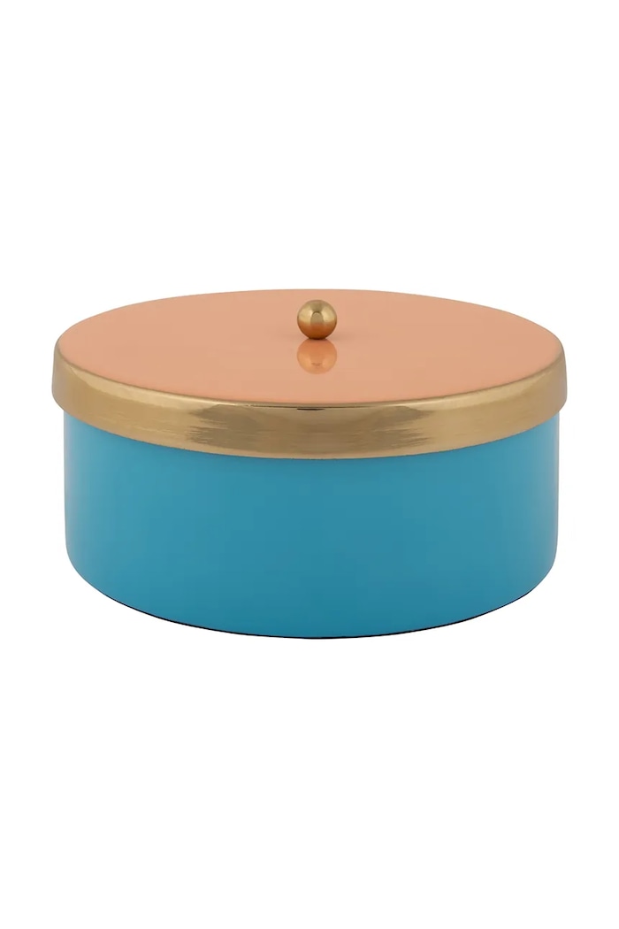 Present Time recipient cu capac Double Funky 6 x 16 cm albastru PT4253BL