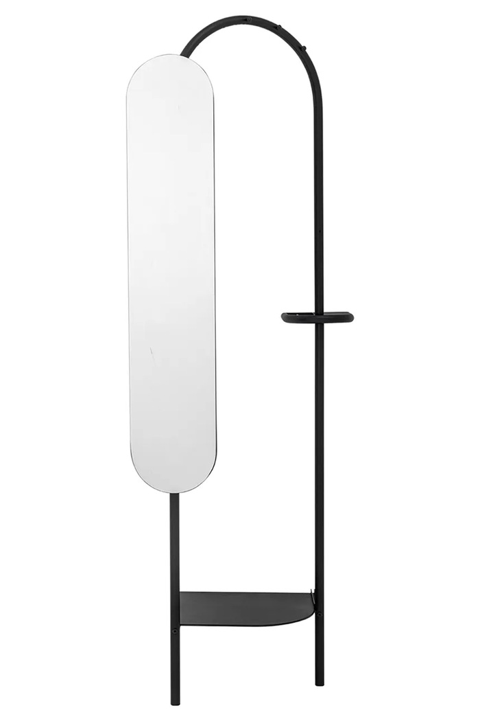 Bloomingville ruhaakasztó tükörrel Belen 58 x 185 x 45 cm fekete 82062363
