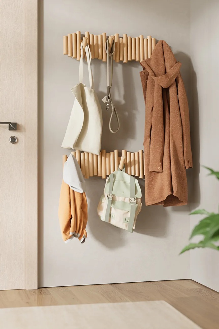 Umbra cuier de perete Picket Rail Hook 60 x 18 x 5 cm 1023554.390.CHN bej