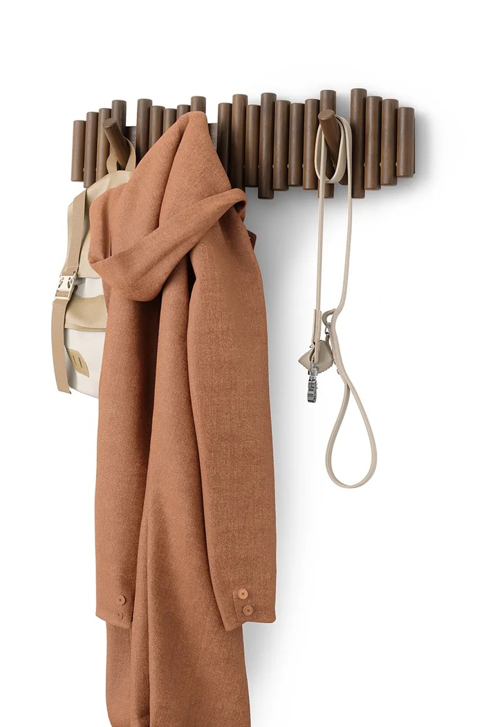 Obývacia izba a spálňa Nástenný vešiak Umbra Picket Rail Hook 61 x 4 x 17 cm 1023554.746.CHN hnedá