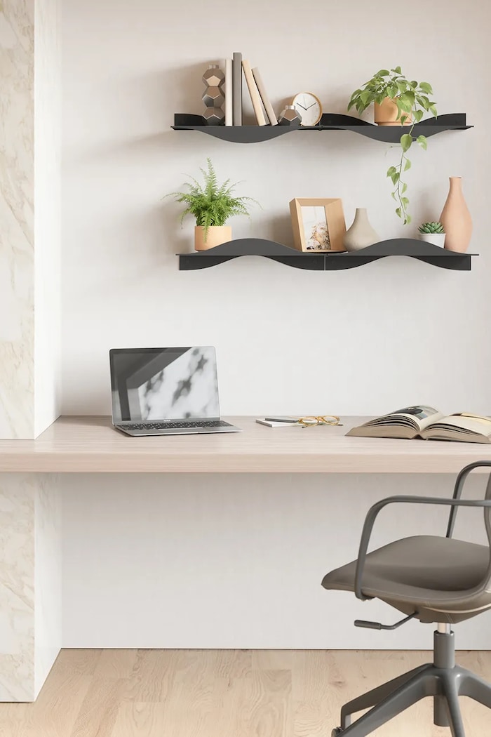 Стенен рафт Umbra Surf 43,1 x 17,7 x 9,9 cm (2 броя) 1023282.040 черен