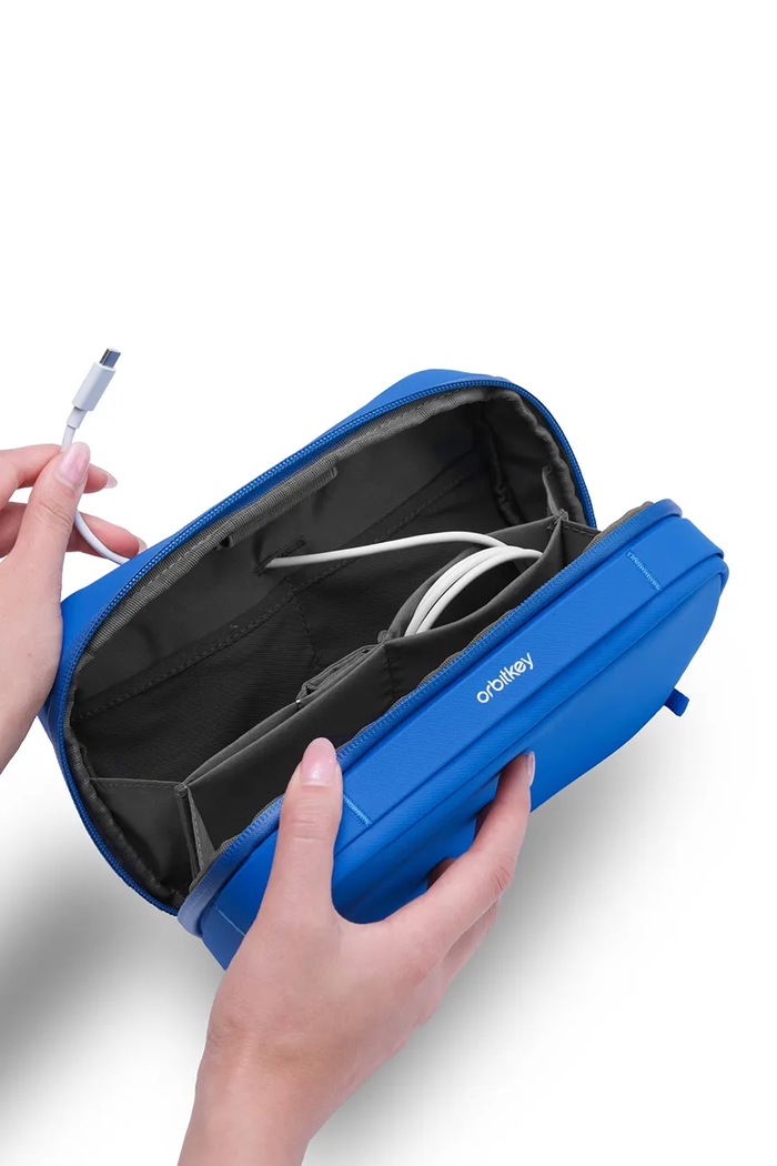 Lifestyle Orbitkey Organizator de călătorie 2 în 1 Tech Pouch x KonMari 23 x 14 x 8 cm WTP1.COB.109 albastru