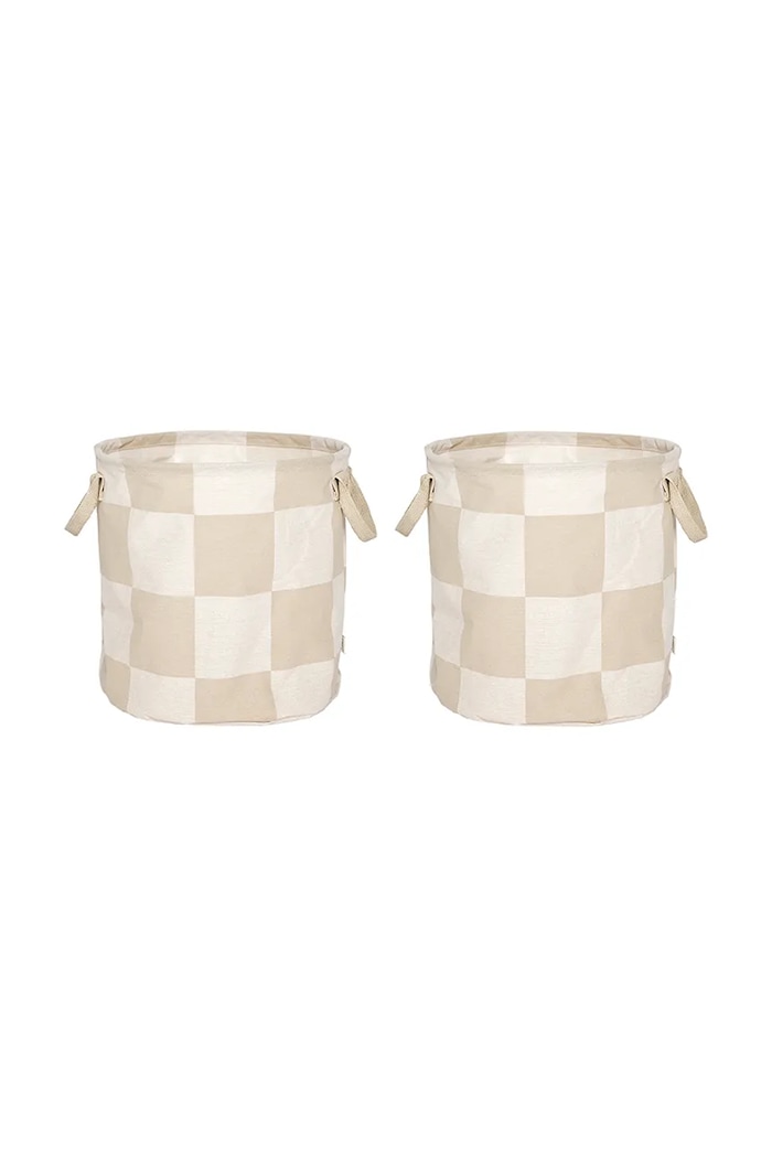 Sada úložných košíkov OYOY Chess 32 x 32 x 32 cm 2-pak béžová L301583