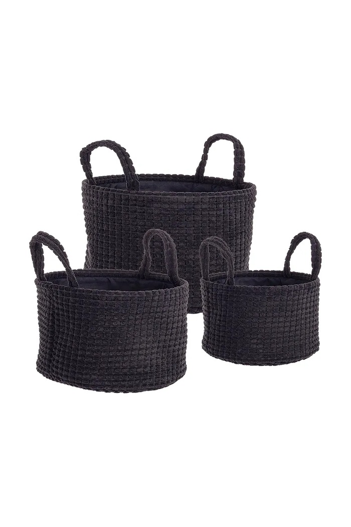 Bizzotto set de coșuri de depozitare Nicky 3-pack negru 219057