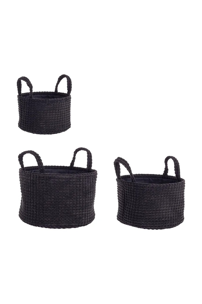 Bizzotto set de coșuri de depozitare Nicky 3-pack 219057 negru AA00