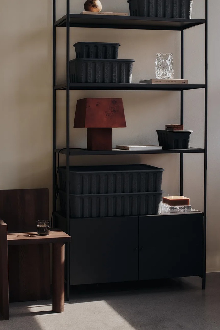Obývacia izba a spálňa Úložný box ferm LIVING Paper Pulp Box L/30 x 15 cm 2-pak 1104272367 sivá