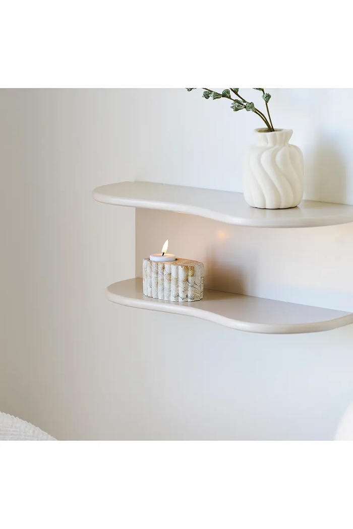 Obývacia izba a spálňa Nástenná polica House Nordic Botta 44 x 17,5 x 18 cm 4292040 béžová