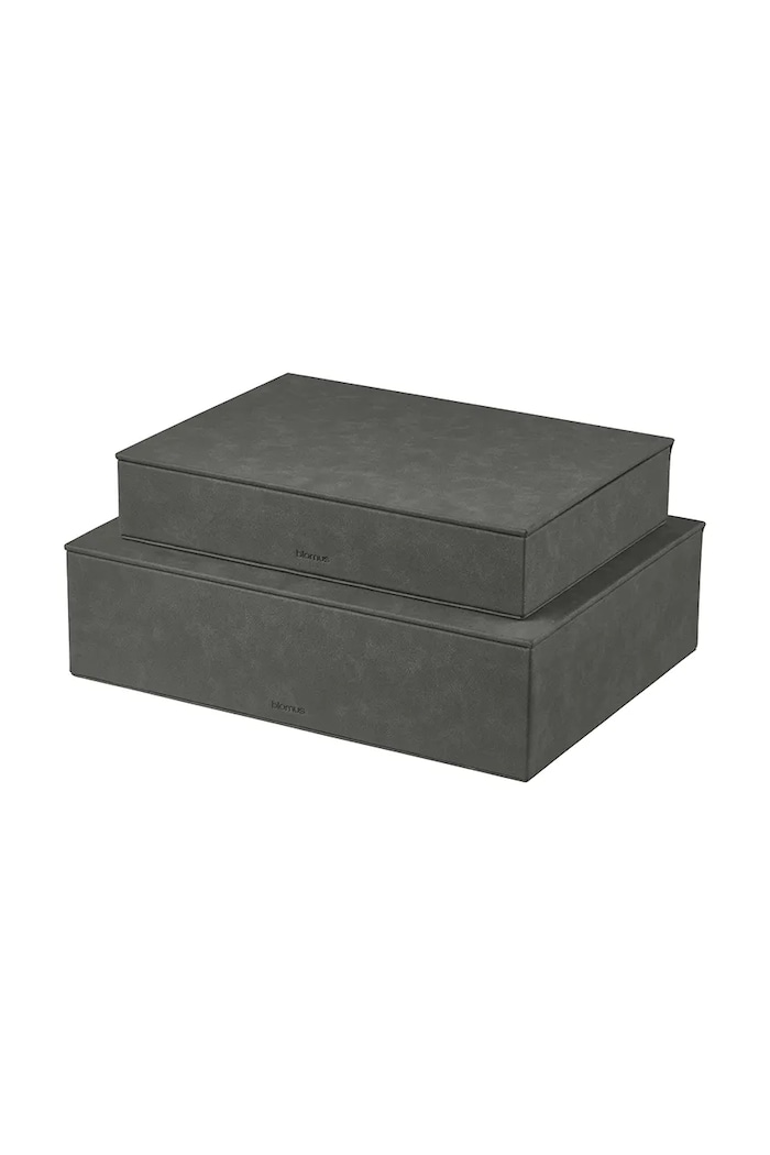 Sada úložných krabíc Blomus Sahla 35 × 25 × 7 / 40 × 30 × 11 cm 2-pak B68328 čierna AA00