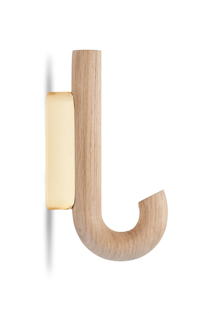Gejst vješalica zidna od hrastova drveta 13,3 x 2 x 6,2 cm smeđa G10240