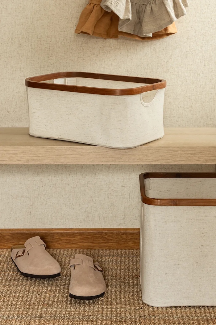 Bigso Box of Sweden kosár tároláshoz len hozzáadásával 38 x 26 x 16 cm bézs 6984S0601.99