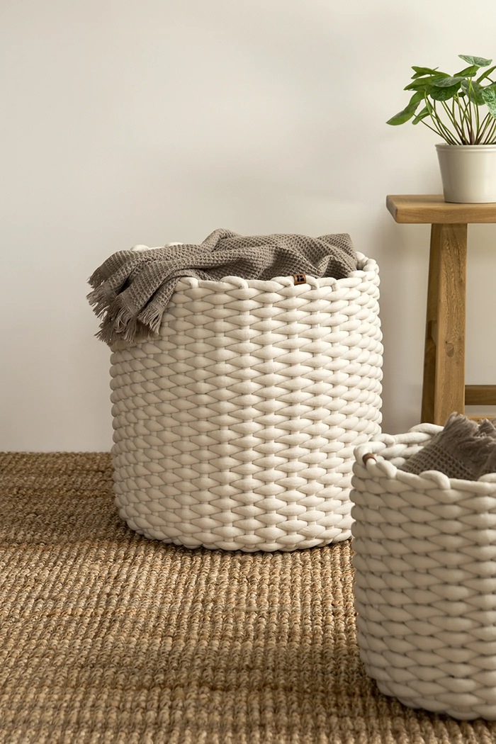 Bigso Box of Sweden kôš na skladovanie z textilného materiálu 40 x 40 cm biela 6992S0901.99