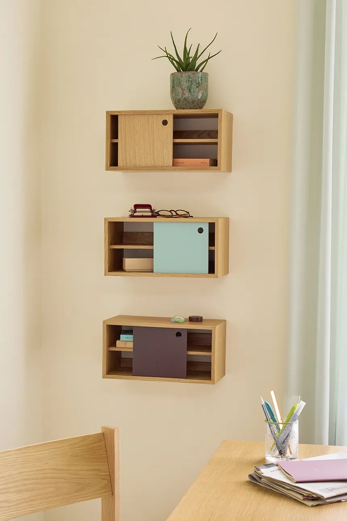Salon i sypialnia Hübsch Półka wisząca z płyty MDF 40 x 20 x 20 cm 882160 brązowy