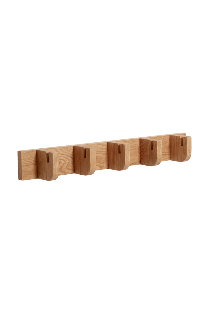 Hübsch Wieszak ścienny z forniru dębowego 60 x 10 cm brązowy 881319