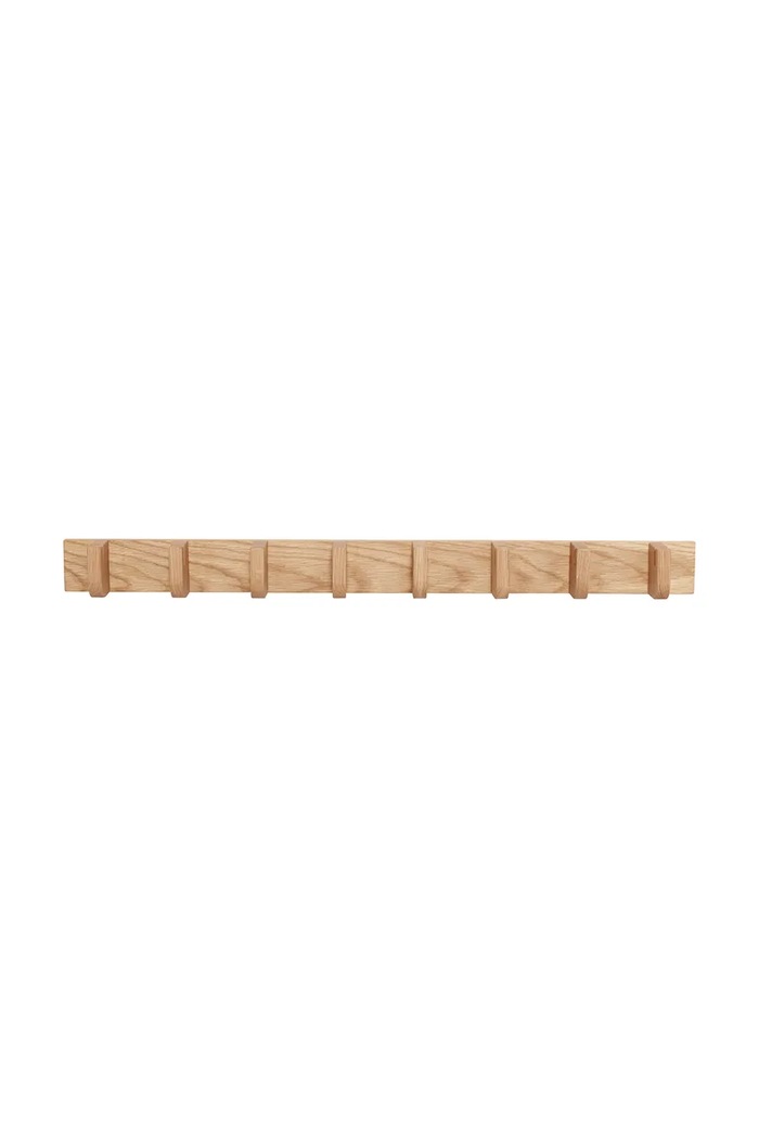Hübsch Wieszak ścienny z forniru dębowego 96 x 10 cm brązowy 881318