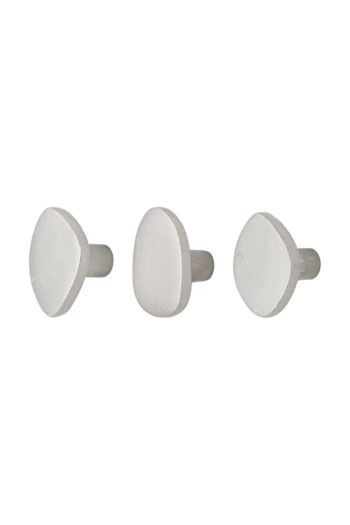 Bloomingville zestaw haczyków ściennych z aluminium 4 x 3 x 4 cm srebrny 82069423