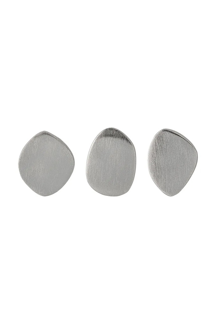Bloomingville zestaw haczyków ściennych z aluminium 4 x 3 x 4 cm 82069423 srebrny AA00