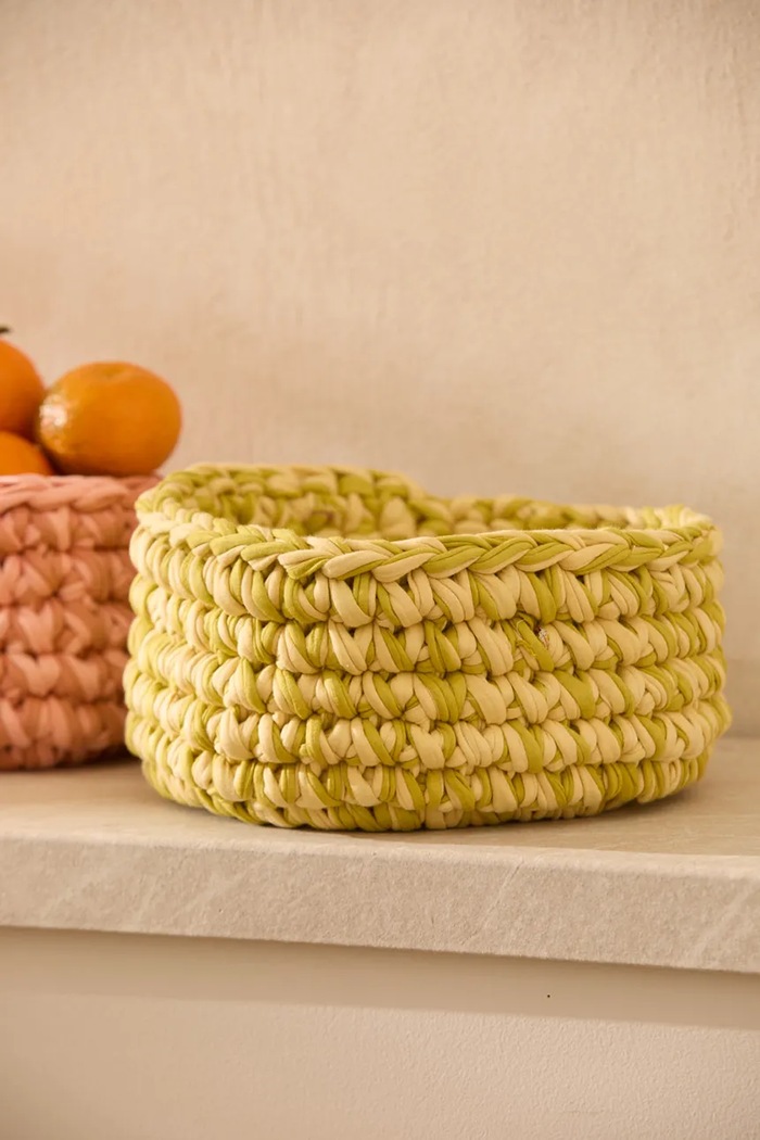 Calma House kosz do przechowywania bawełniany 22 x 12 cm JANAC22MOS żółty AA00