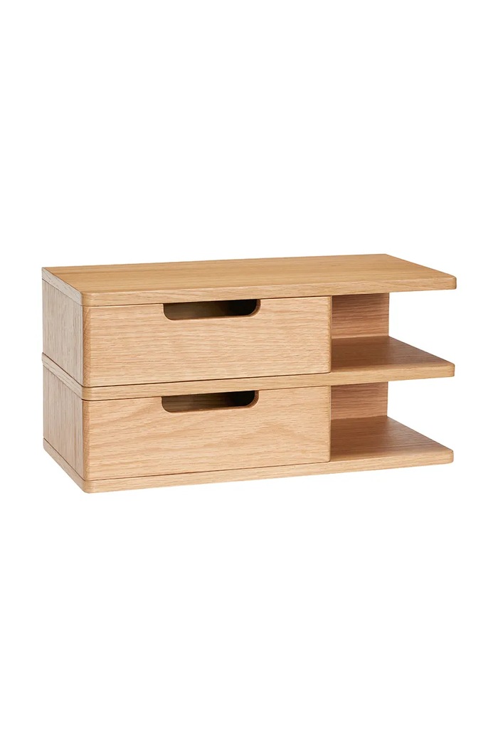 Hübsch półka ścienna z forniru dębowego 40 x 20 x 20 cm brązowy 881906
