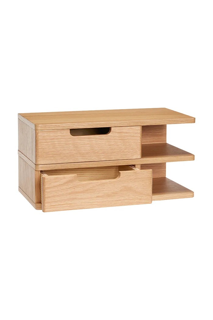 Hübsch półka ścienna z forniru dębowego 40 x 20 x 20 cm 881906 brązowy AA00