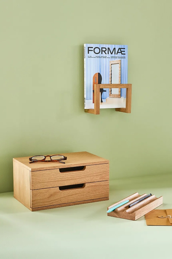 Hübsch półka ścienna z forniru dębowego 30 x 20 x 15 cm 881901 brązowy