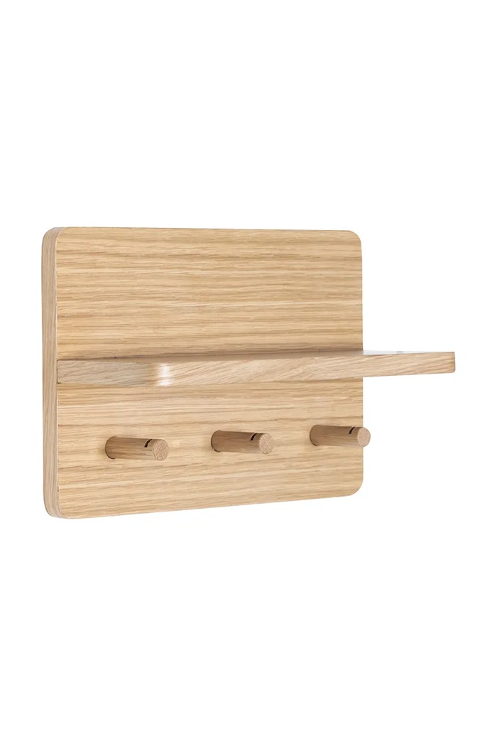 Hübsch wieszak ścienny z forniru dębowego 30 x 12 x 20 cm brązowy 881402