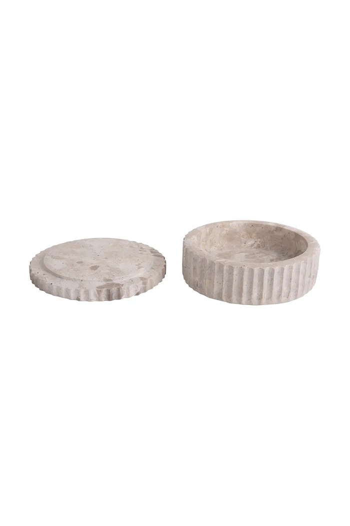 Living și dormitor Present Time recipient cu capac 15 cm PT4063BR bej