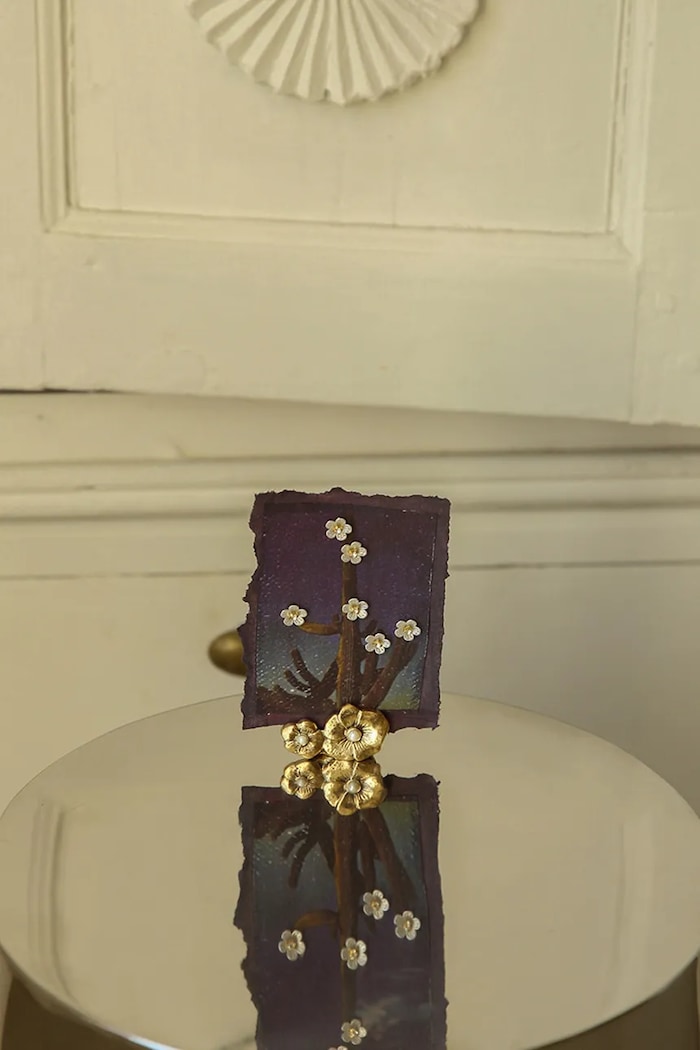 Θήκη για ευχετήρια κάρτα Doing Goods Zoey Flower 5 x 3 x 2 cm κίτρινο 1.10.40.045.923.2