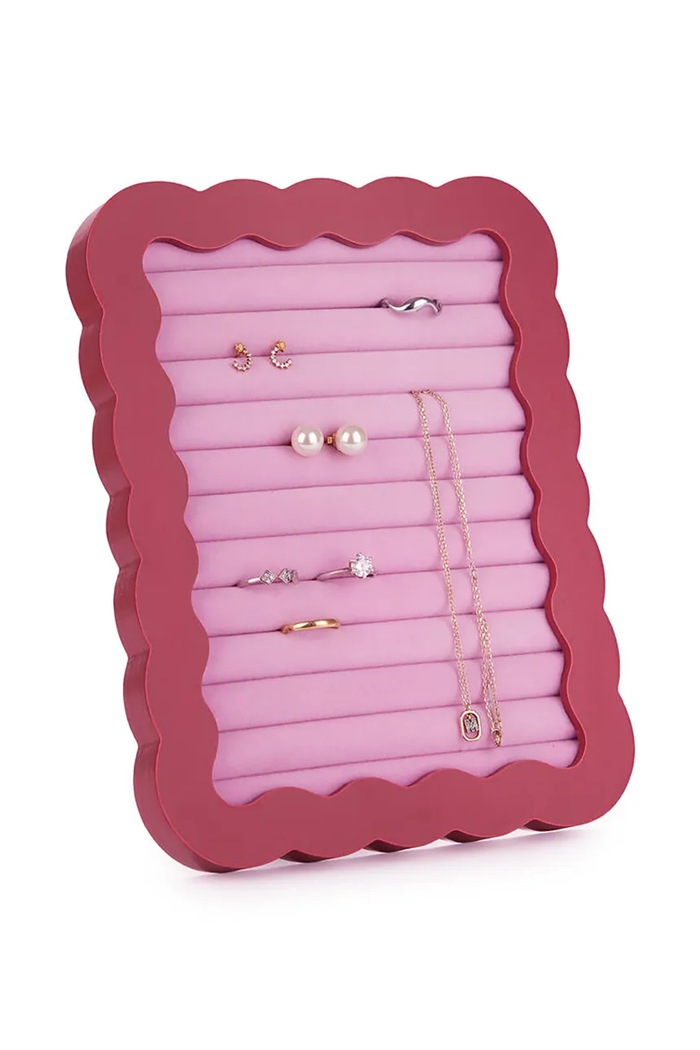 Balvi Organizer na biżuterię drewniany 20 x 15 cm różowy 28276