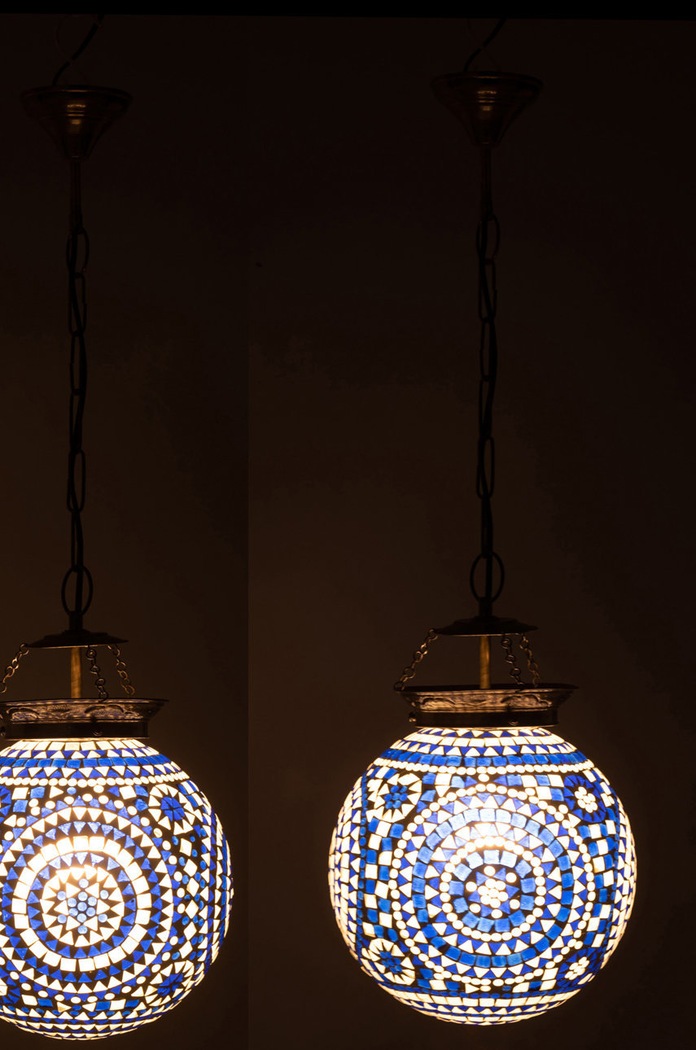 Salon i sypialnia J-Line zestaw lamp wiszących (2-pack) 20966. niebieski