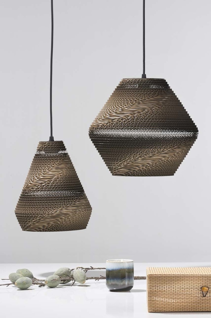 Závěsná lampa Villa Collection Alk Cardboard 341385 hnědá AA00