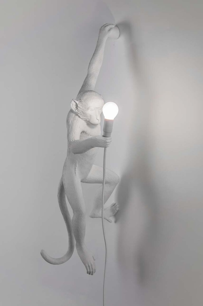 Obývacia izba a spálňa Nástenná lampa Seletti The Monkey Lamp Hanging 14881 biela