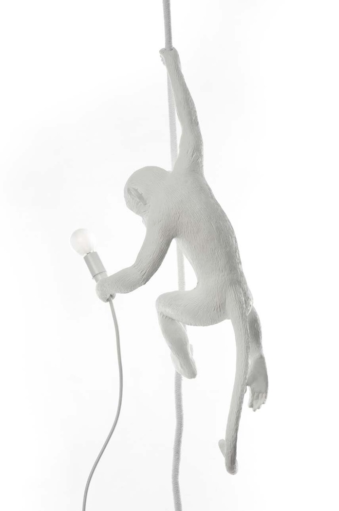Living și dormitor Seletti Lampă suspendată The Monkey Lamp Ceiling 14883 alb
